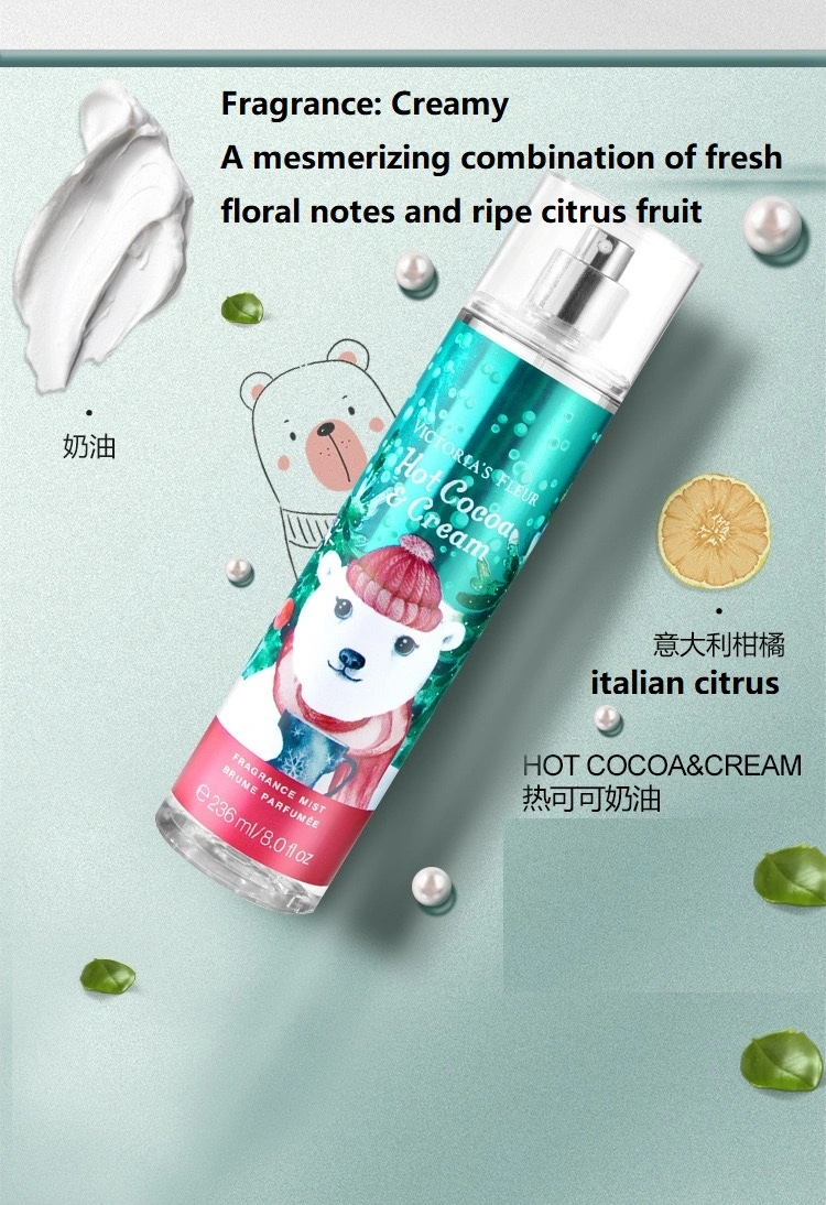 236 Ml Body Spray Mist Floral and Fruity Fragrance Parfum for Women Christmas Cat Body Mist