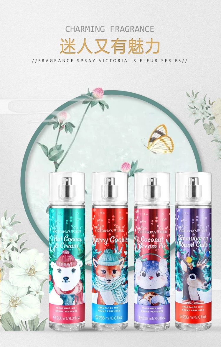 236 Ml Body Spray Mist Floral and Fruity Fragrance Parfum for Women Christmas Cat Body Mist