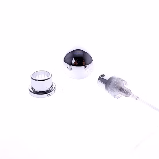 Tapa plástica simple del perfume del ABS del paso de la cabeza de la bomba de la tarjeta del punto de cristal cilíndrico de la botella de perfume 50ml
